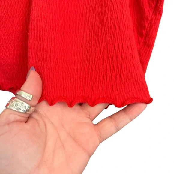 Billabong Red Puff Sleeve Top - Picture 3 of 7